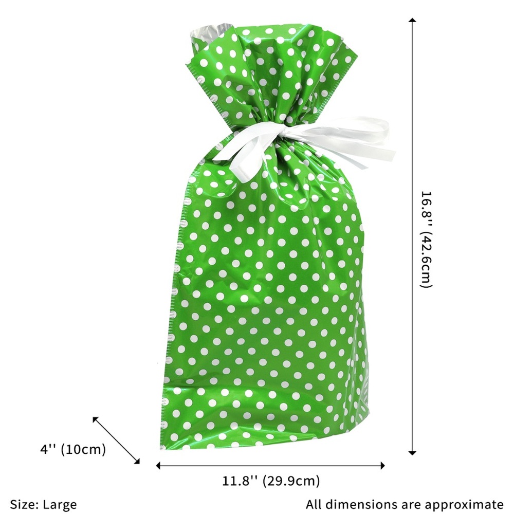 Polka Dot Gift Bags Set - Red, Green, Blue - Picture 6 of 9